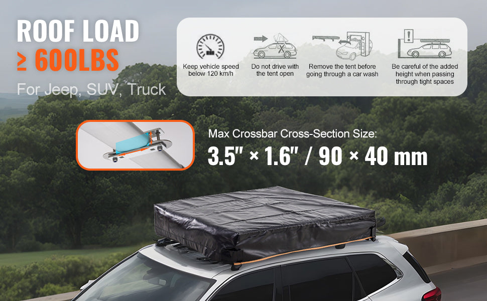 Tienda de techo plegable rígida con escalera telescópica, colchón y funda impermeable de PVC para SUV, furgonetas y camionetas.