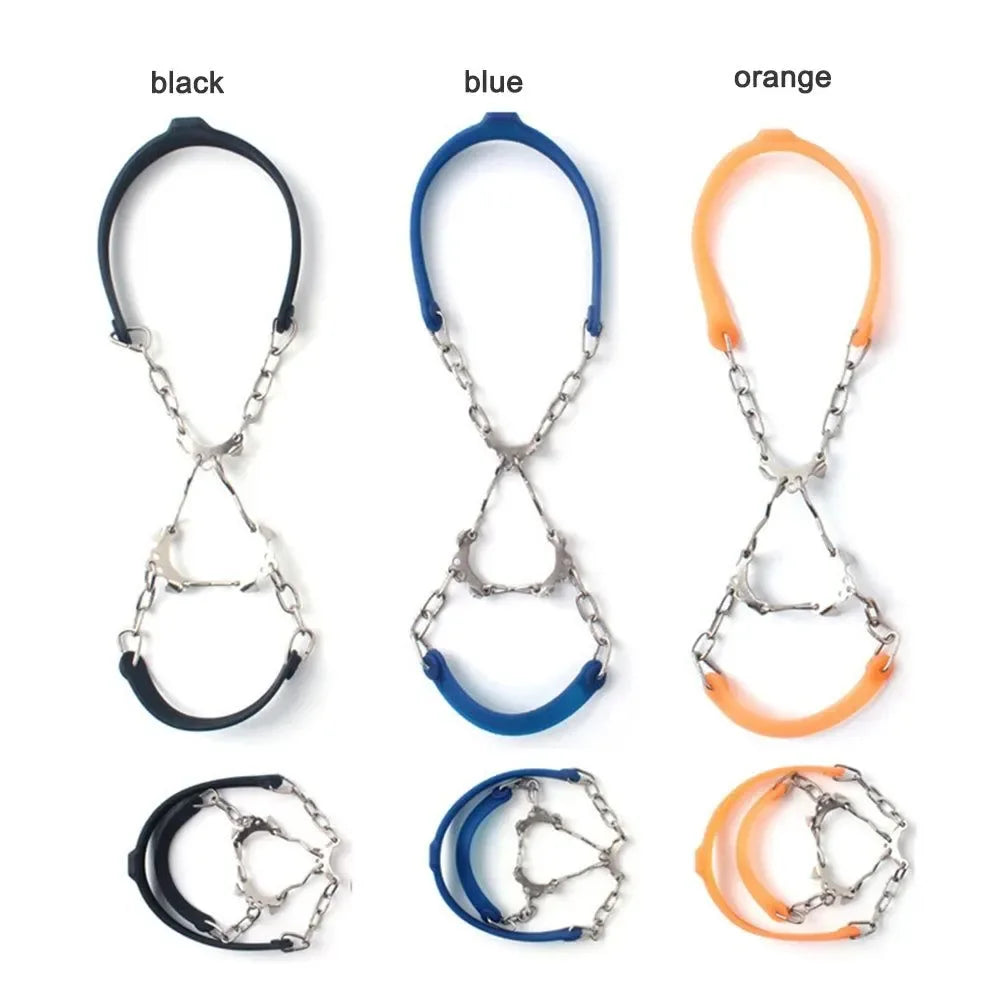 1 Pair Anti-Slip Ice Gripper Crampons – 6-Tooth Steel Snow Cleats for Boots - Trekker Essentials