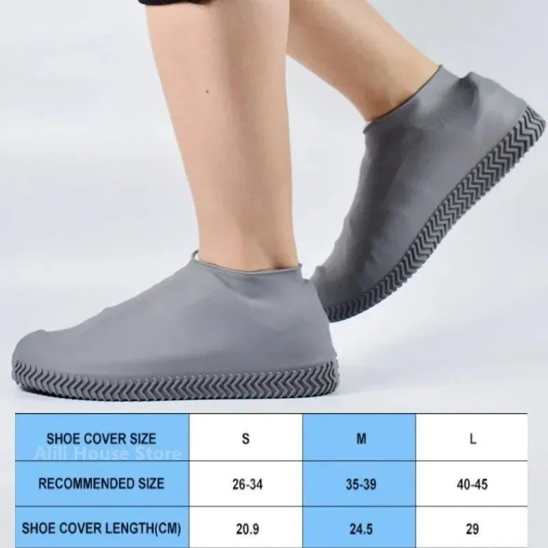 1 Pair Reusable Waterproof Shoe Covers - Non-Slip Silicone Rain Boots and Sneakers Protectors - Trekker Essentials