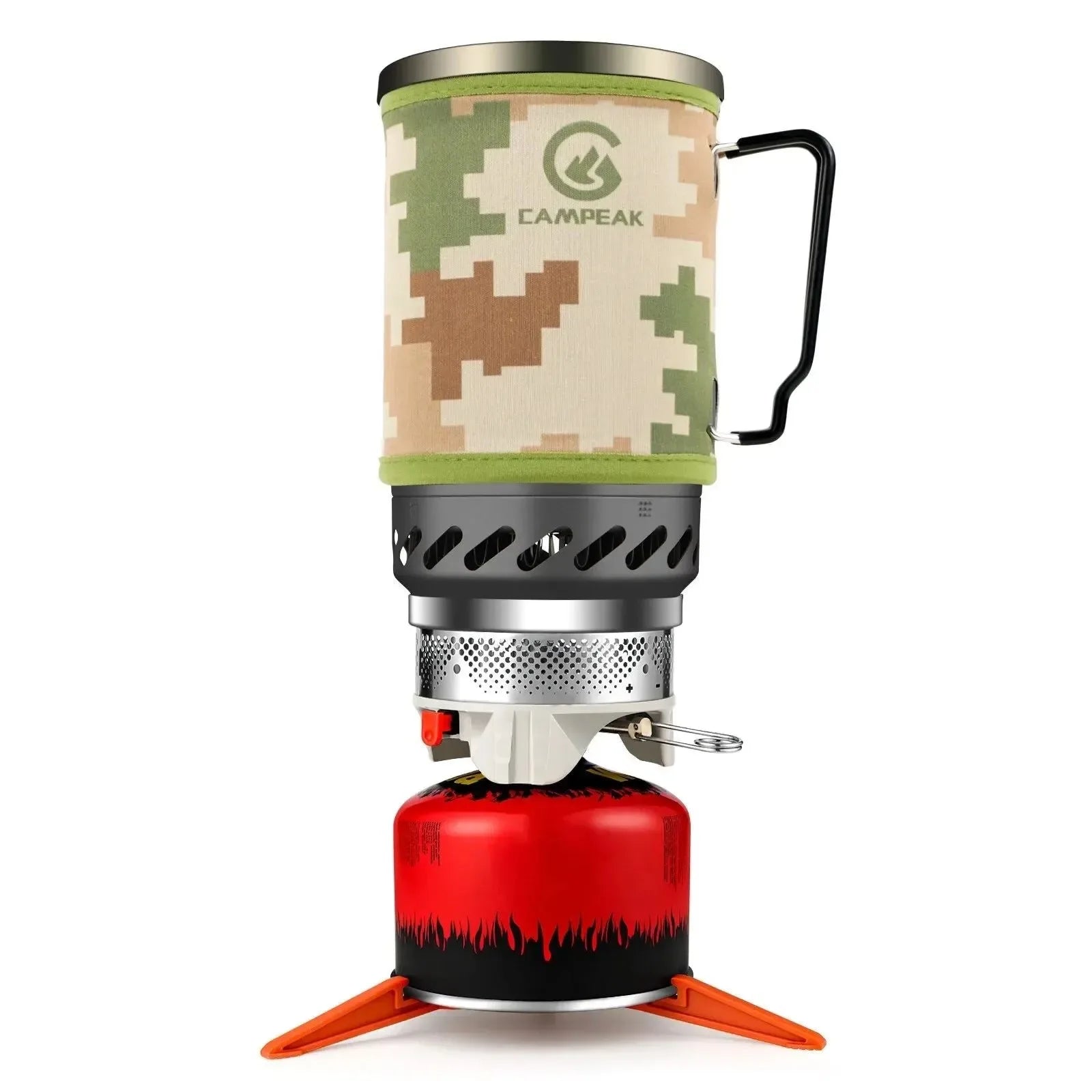 1.4L Backpacking Stove Camping Propane Cooking Gear - Portable Camp Burner System with Tripod and Pot Support - Trekker Essentials