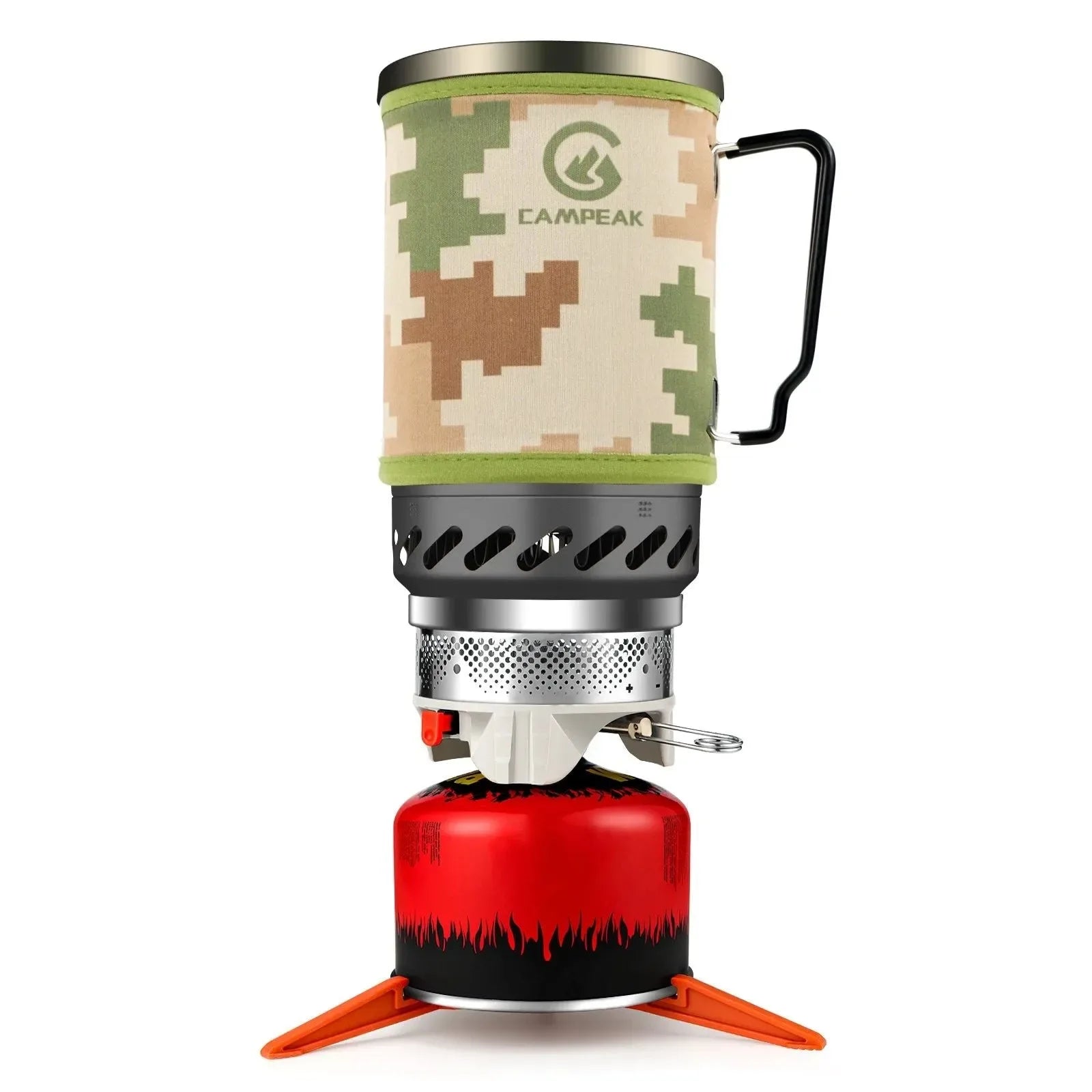 1.4L Backpacking Stove | Portable Camping Propane Cooking Gear | Camp Burner System with Tripod and Pot Support - Trekker Essentials