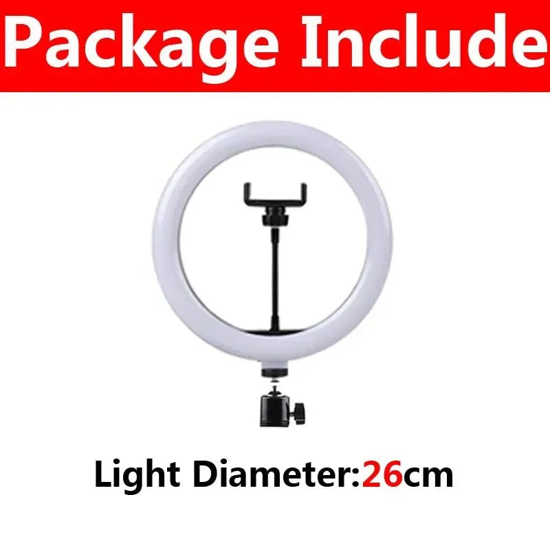 10 Inch LED Ring Light with Tripod & Phone Holder for Video & Makeup - Trekker Essentials
