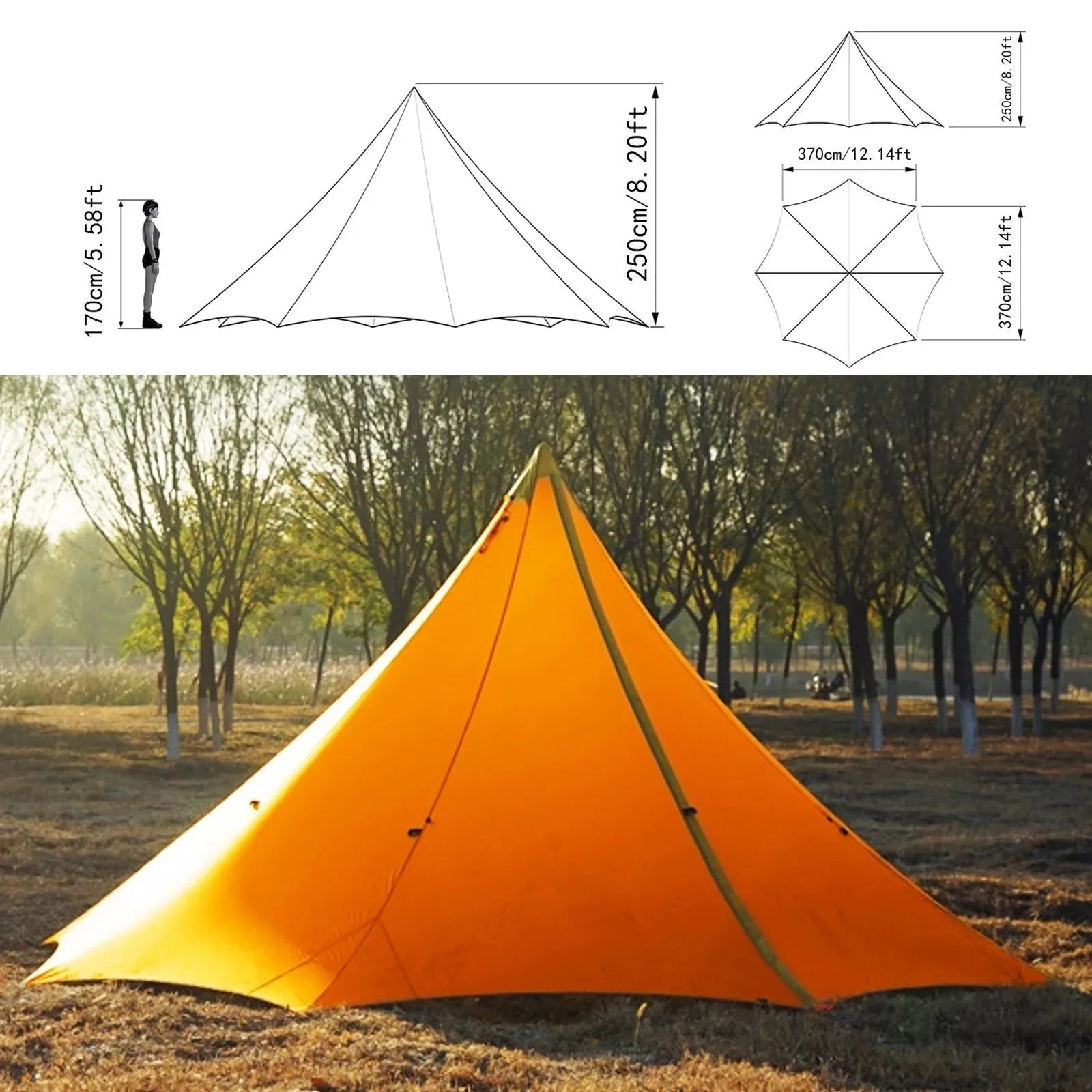 10 Person Ultralight 4 Season Pyramid Camping Tent - Trekker Essentials