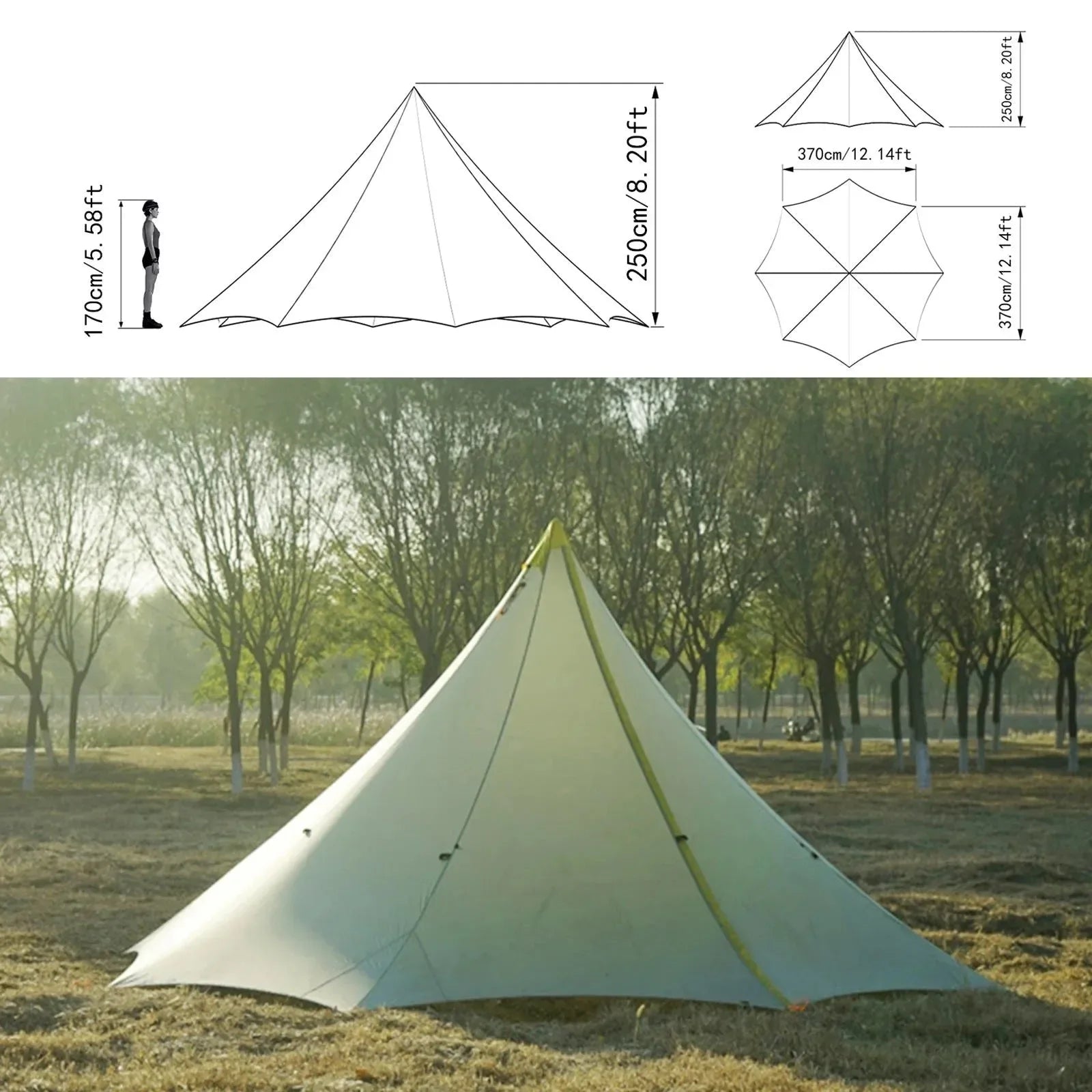 10 Person Ultralight 4 Season Pyramid Camping Tent - Trekker Essentials