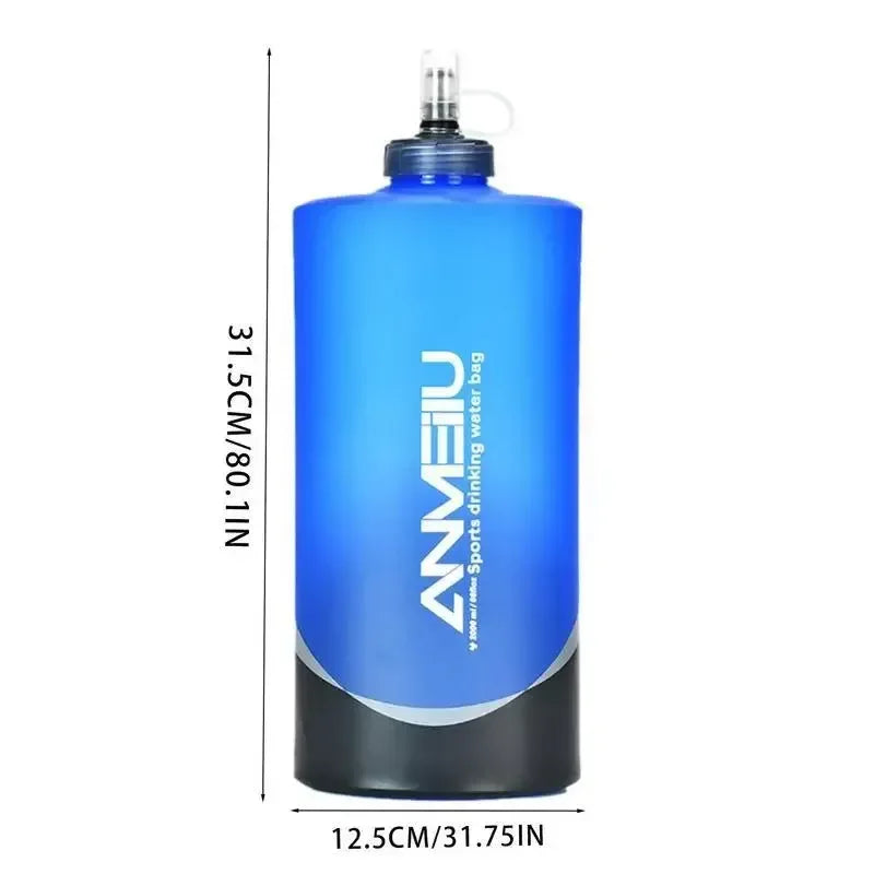 1000/2000ml Soft Flask Folding Collapsible Water Bottle with Filter - Perfect for Running, Hydration Packs, Waist Bags, and Outdoor Camping - Trekker Essentials