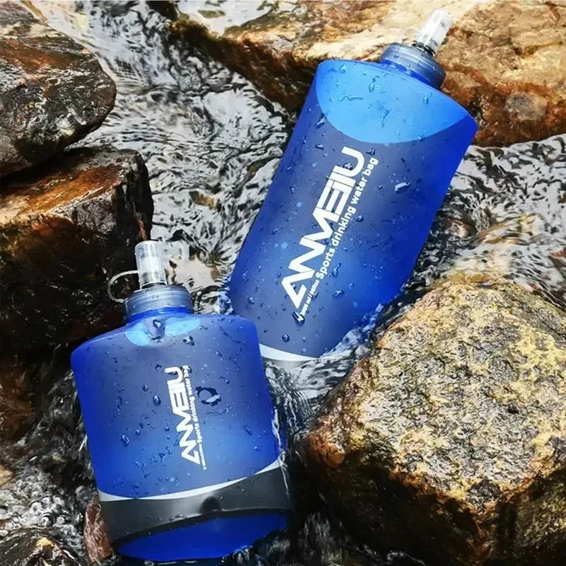 1000/2000ml Soft Flask Folding Collapsible Water Bottle with Filter - Perfect for Running, Hydration Packs, Waist Bags, and Outdoor Camping - Trekker Essentials