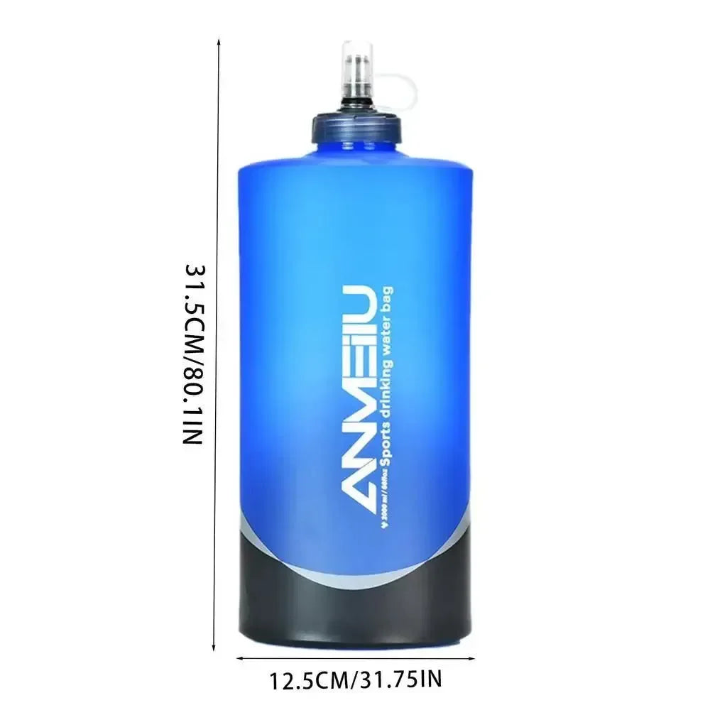 1000/2000ml Soft Flask Folding Collapsible Water Bottle with Filter - Perfect for Running, Hydration Packs, Waist Bags, and Outdoor Camping - Trekker Essentials