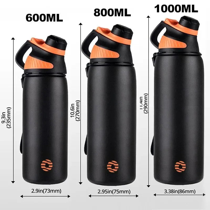 1000ml Stainless Steel Vacuum Flask | Magnetic Lid Insulated Water Bottle for Cycling & Outdoor Sports - Trekker Essentials