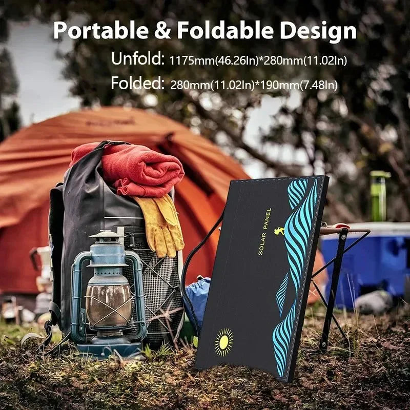 1000W Portable Folding Solar Panel with USB & DC Output – Outdoor Power Supply for Camping, Mobile Devices & Generators - Trekker Essentials
