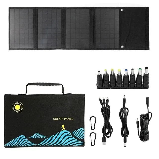 1000W Portable Folding Solar Panel Bag with USB & DC Output – Outdoor Power Supply for Phones, Generators & Camping - Trekker Essentials