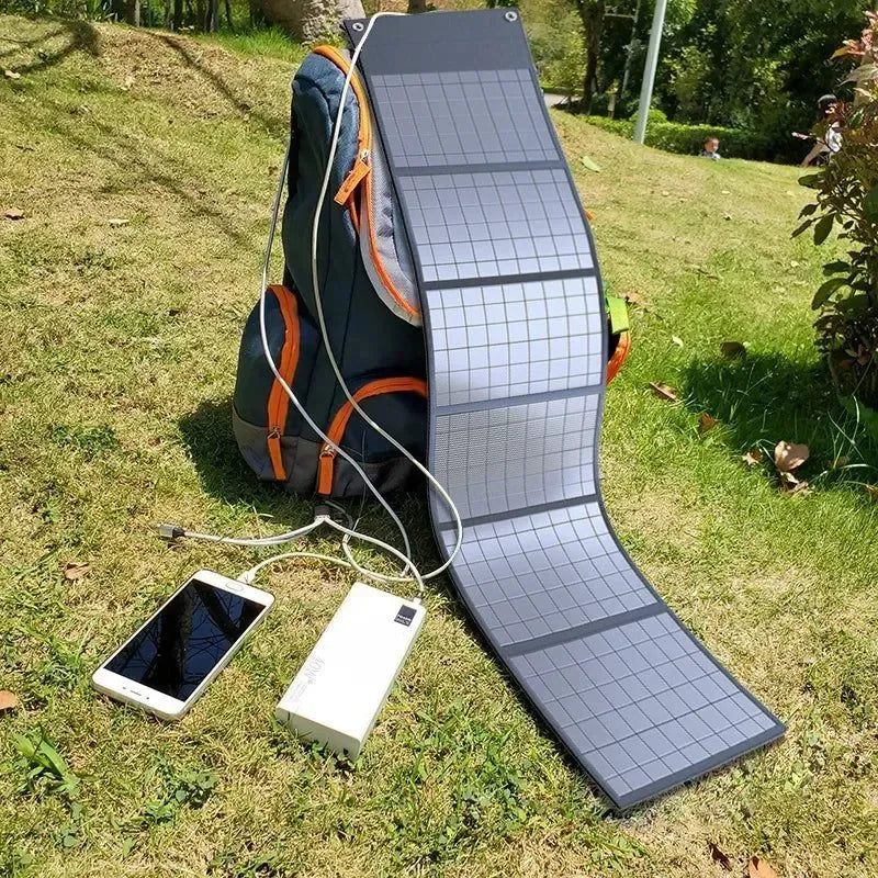 1000W Portable Folding Solar Panel with USB & DC Output – Outdoor Power Supply for Camping, Mobile Devices & Generators - Trekker Essentials