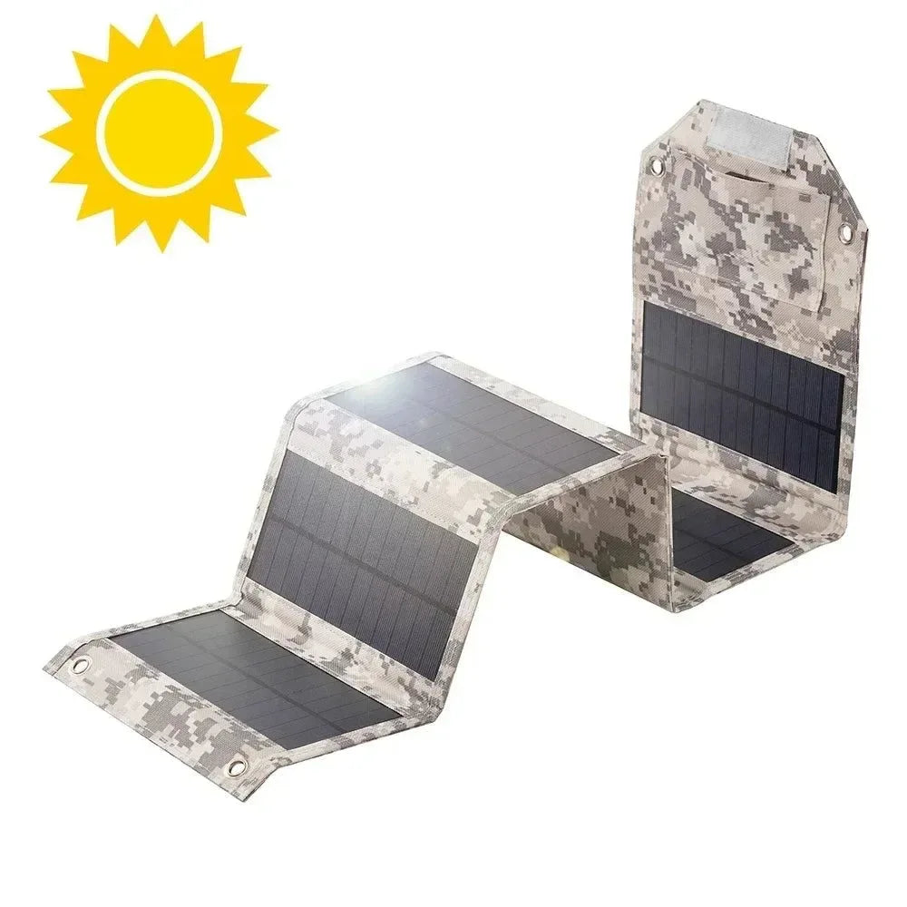 100W Foldable Solar Panel USB 5V Solar Charger - Portable Solar Cell for Outdoor Phone Power Bank, Camping, Hiking - Trekker Essentials