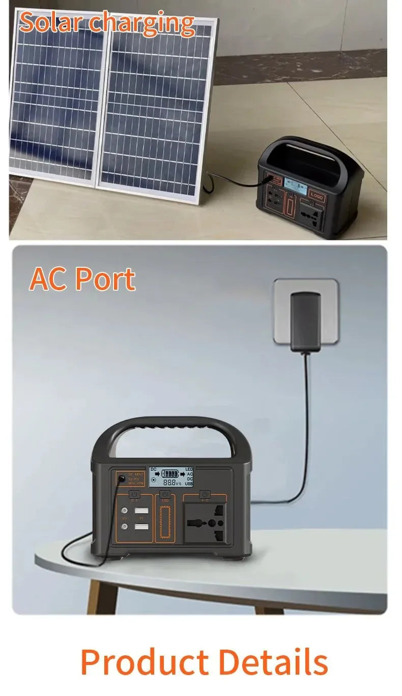 100W Portable LiFePO4 Power Station 24000mAh — Solar Generator with AC/DC/USB for Camping, Home, and Emergency Backup - Trekker Essentials