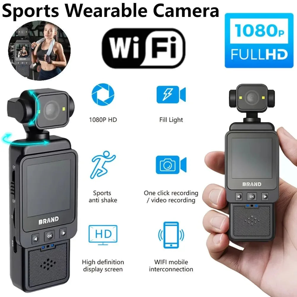 1080P WiFi Action Camera - 180° Rotating Mini Sports Camera with Night Vision for Cycling, Driving & Outdoor Adventures - Trekker Essentials
