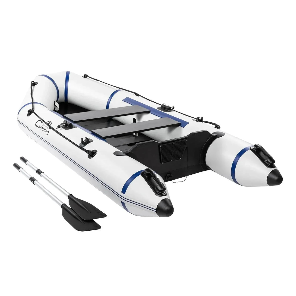 10ft Inflatable Raft 10ft Heavy-Duty Inflatable Boat with Hard Deck, 330kg Capacity for Fis ...