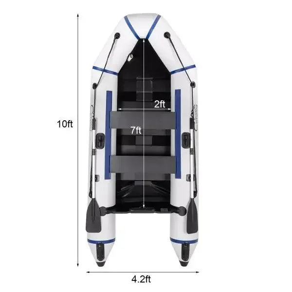 10ft Heavy-Duty Inflatable Boat with Hard Deck, 330kg Capacity for Fishing & Recreation - Trekker Essentials