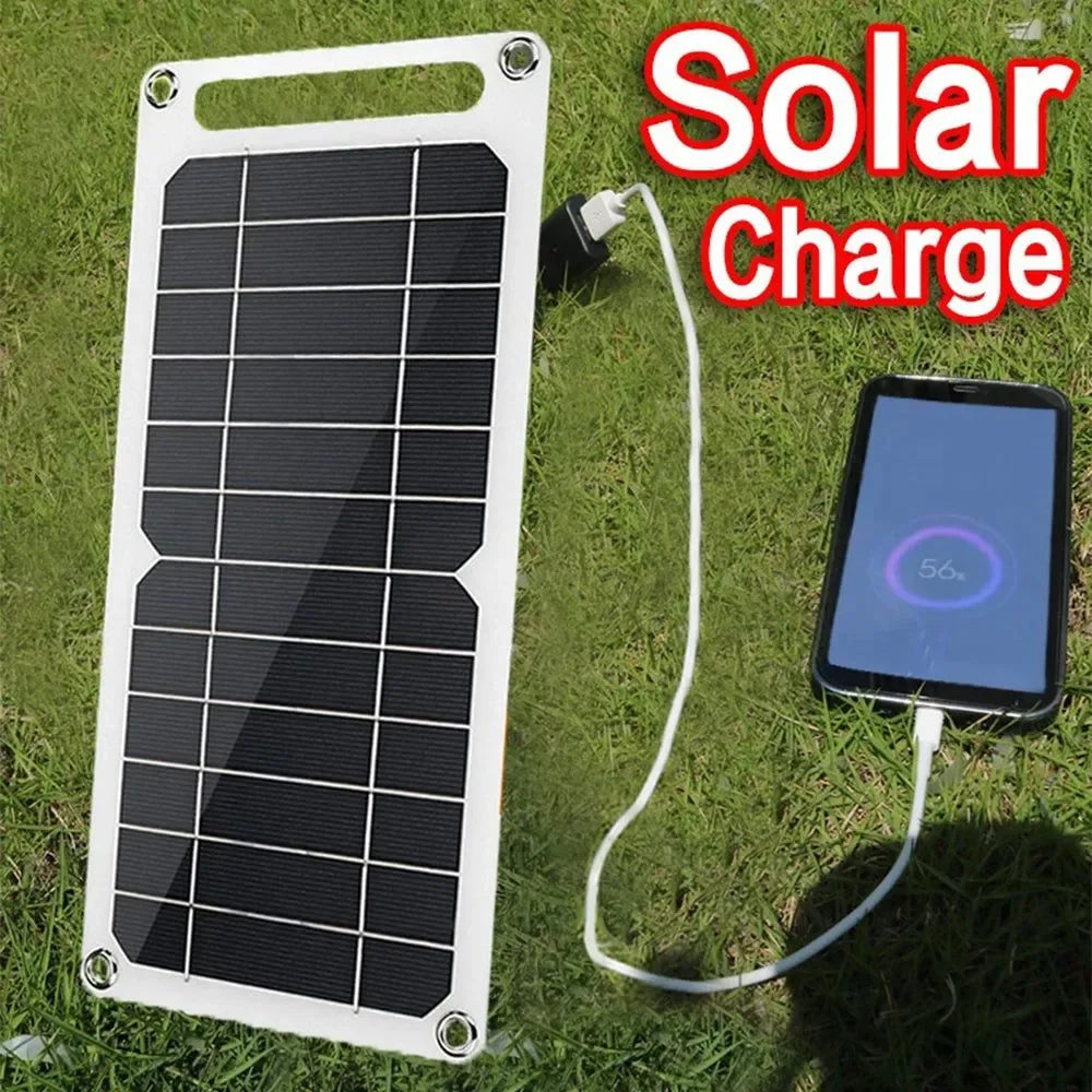 10W Waterproof Solar Panel USB Charger - Portable Outdoor Solar Charger for Mobile Phone, Power Bank, Camping, Hiking - Trekker Essentials