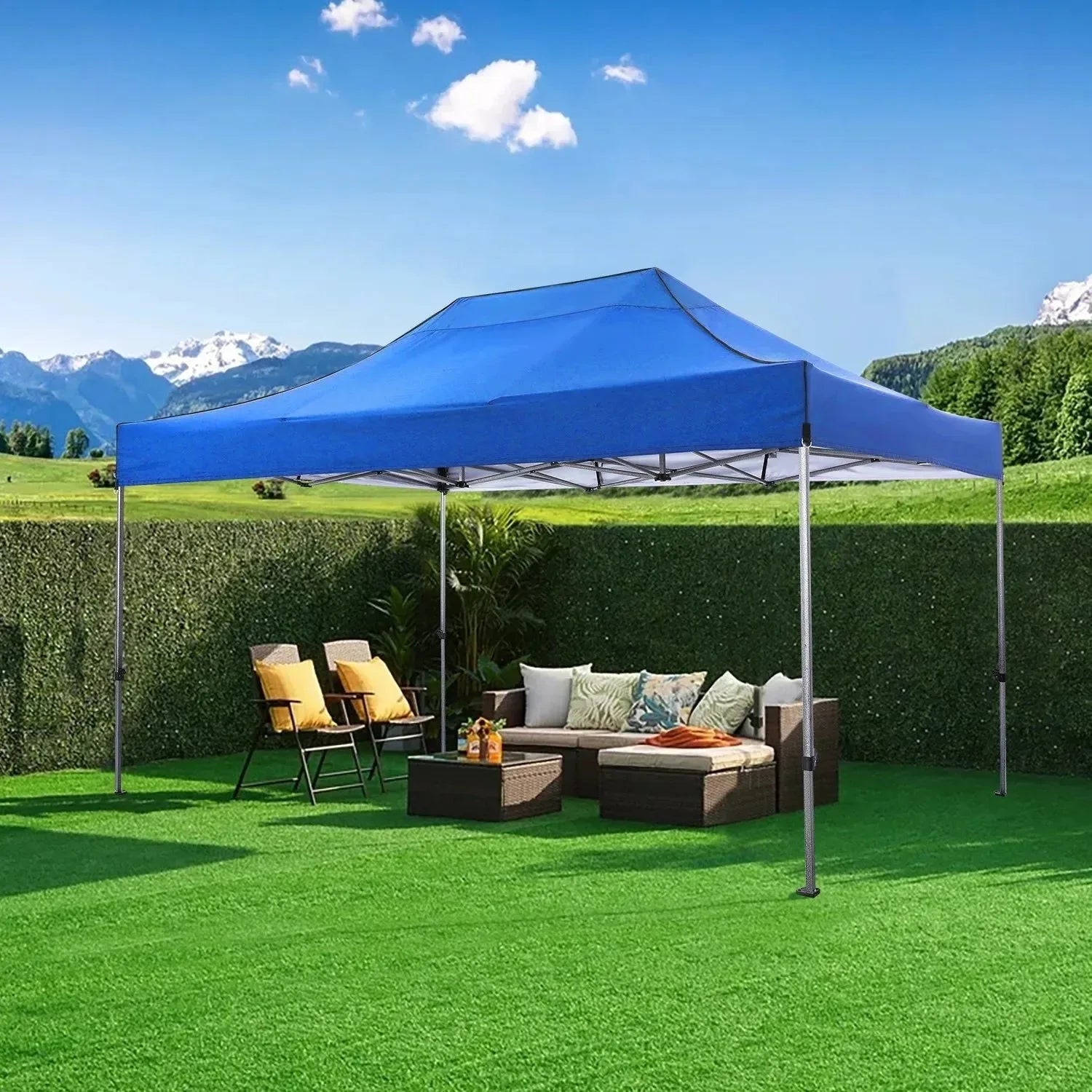 10'x15' Heavy-Duty Pop-Up Canopy Tent – Waterproof 4-Sidewall Commercial Gazebo - Trekker Essentials