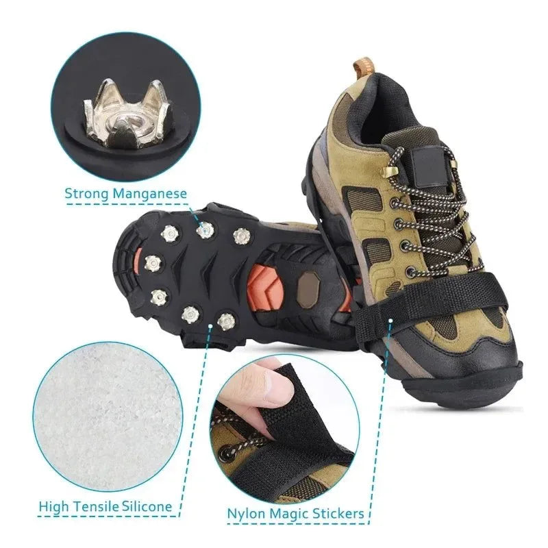 11 Teeth Crampons – Anti-Slip Ice Grippers for Hiking, Climbing, and Winter Shoes - Trekker Essentials
