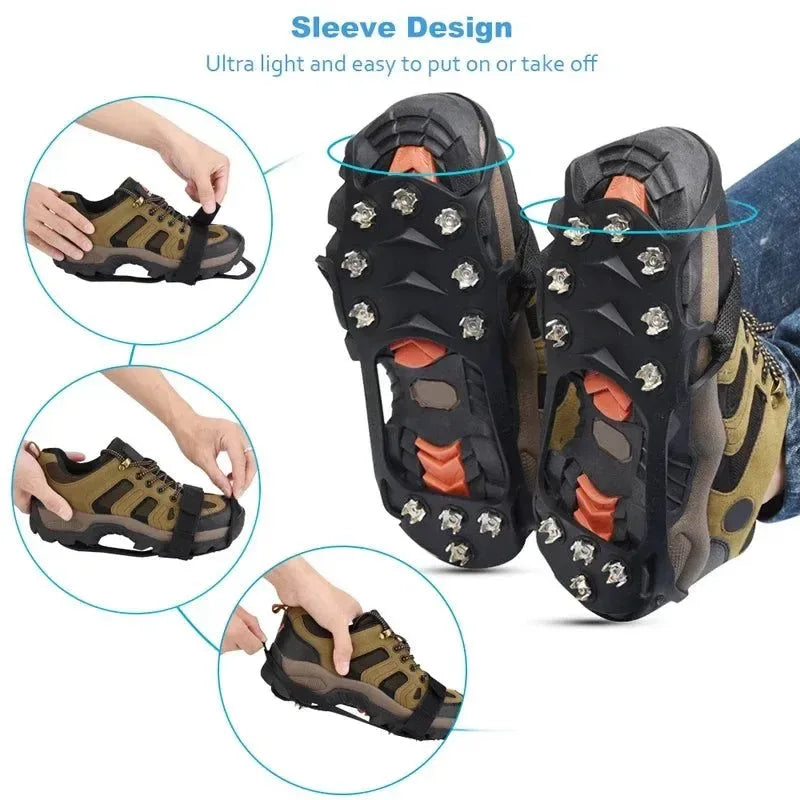 11 Teeth Crampons – Anti-Slip Ice Grippers for Hiking, Climbing, and Winter Shoes - Trekker Essentials