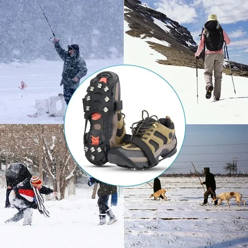 11 Teeth Crampons – Anti-Slip Ice Grippers for Hiking, Climbing, and Winter Shoes - Trekker Essentials