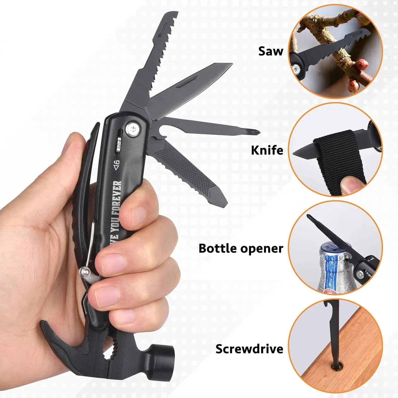 12-in-1 Multi-Tool Pocket Tool – Ultimate Camping & Survival Gear, Perfect Gift for Men - Trekker Essentials