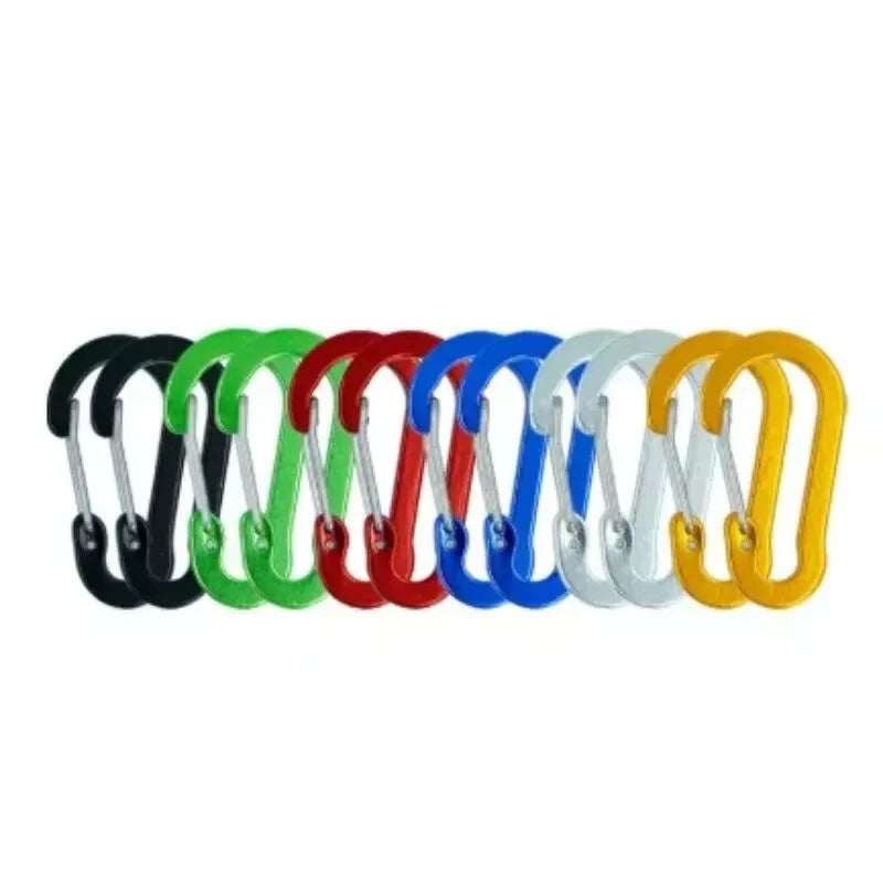 12-Piece Heavy Duty Carabiner Clip Set - Rustproof Aluminum & Stainless Steel Hooks for Camping, Hiking, Keys & Outdoor Gear - Trekker Essentials