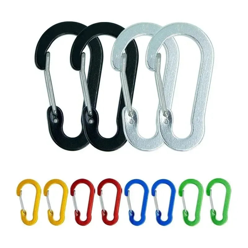 12-Piece Heavy Duty Carabiner Clip Set - Rustproof Aluminum & Stainless Steel Hooks for Camping, Hiking, Keys & Outdoor Gear - Trekker Essentials