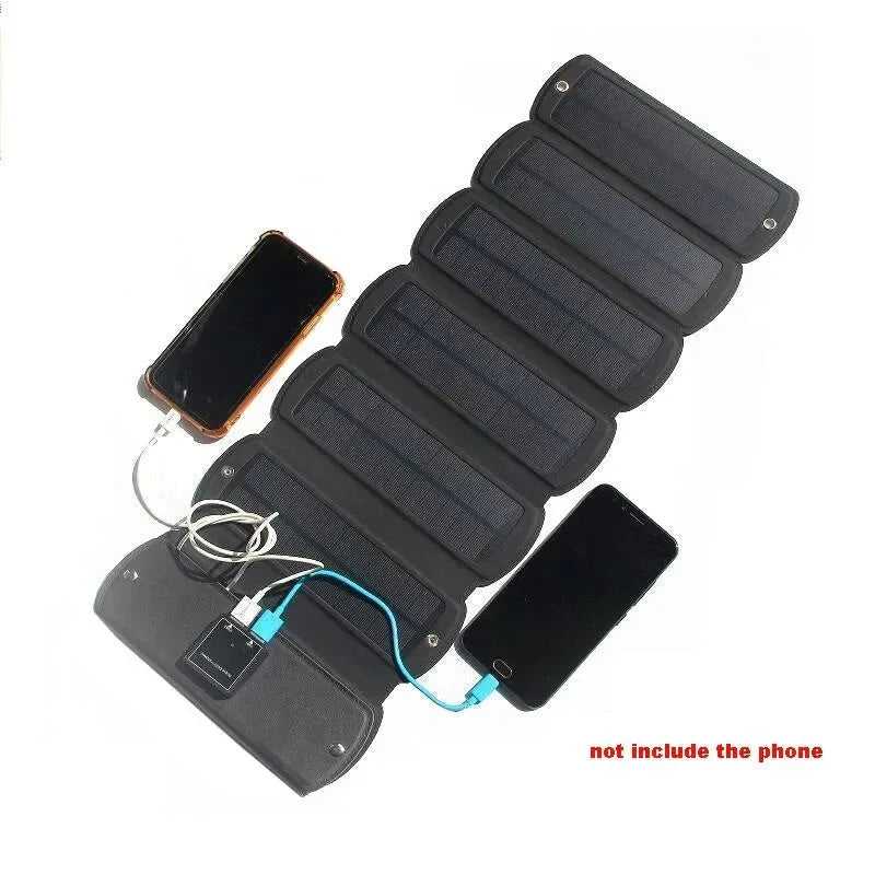 120W Foldable Solar Panel Dual USB 5V Solar Charger | Waterproof Solar Cell Portable Power for Camping and Hiking - Trekker Essentials