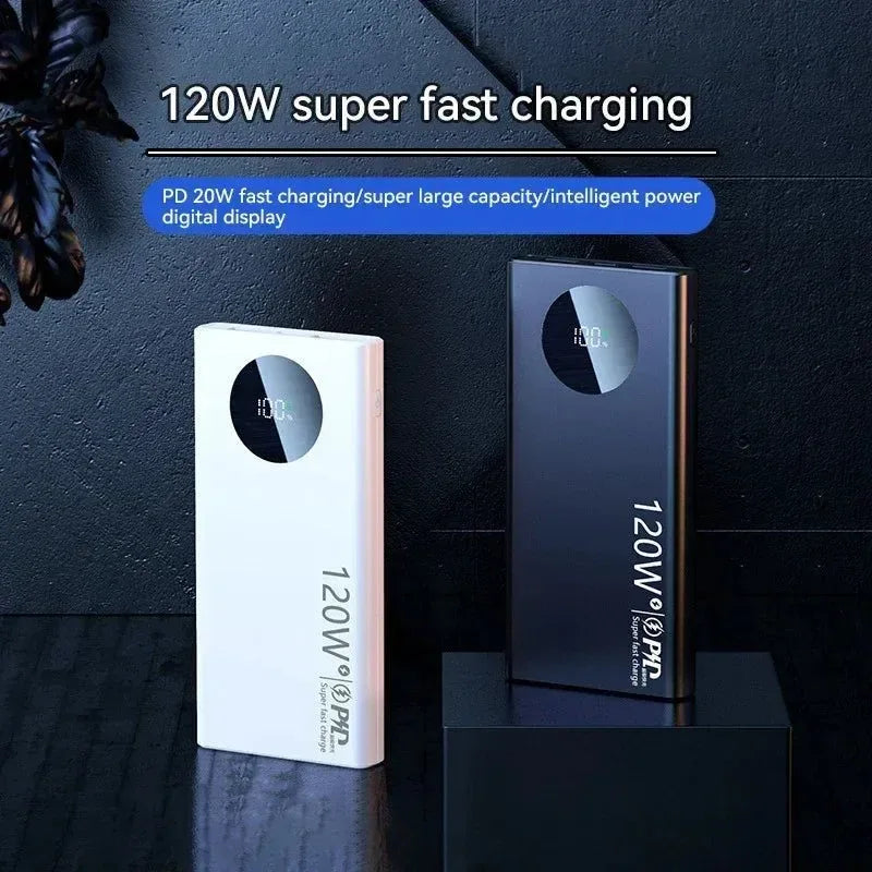120W Super Fast Charging 50000mAh Power Bank - High-Capacity Mobile Power External Battery for iPhone, Xiaomi, Samsung - Trekker Essentials