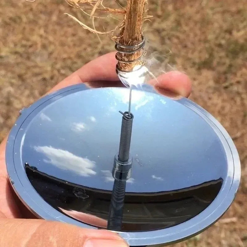1/2pcs Camping Survival Solar Lighter - Waterproof & Windproof Fire Starter EDC Outdoor Emergency Tool Gear Sport (Color: Silver) - Trekker Essentials