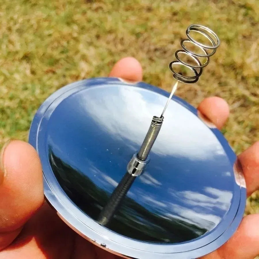 1/2pcs Camping Survival Solar Lighter - Waterproof & Windproof Fire Starter EDC Outdoor Emergency Tool Gear Sport (Color: Silver) - Trekker Essentials