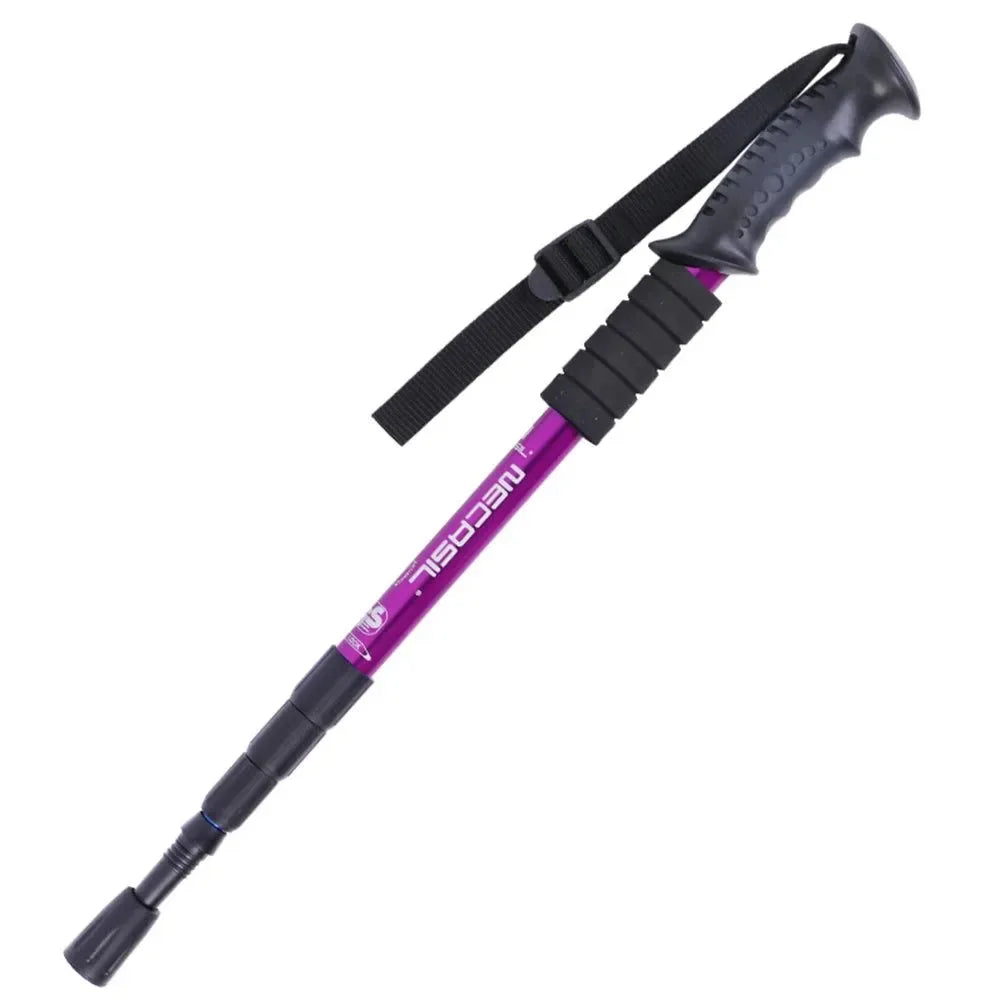 1/2Pcs Light Aluminum Alloy Folding Walking Sticks - High-Quality 4-Section Telescopic Trekking Poles for Hiking and Climbing - Trekker Essentials