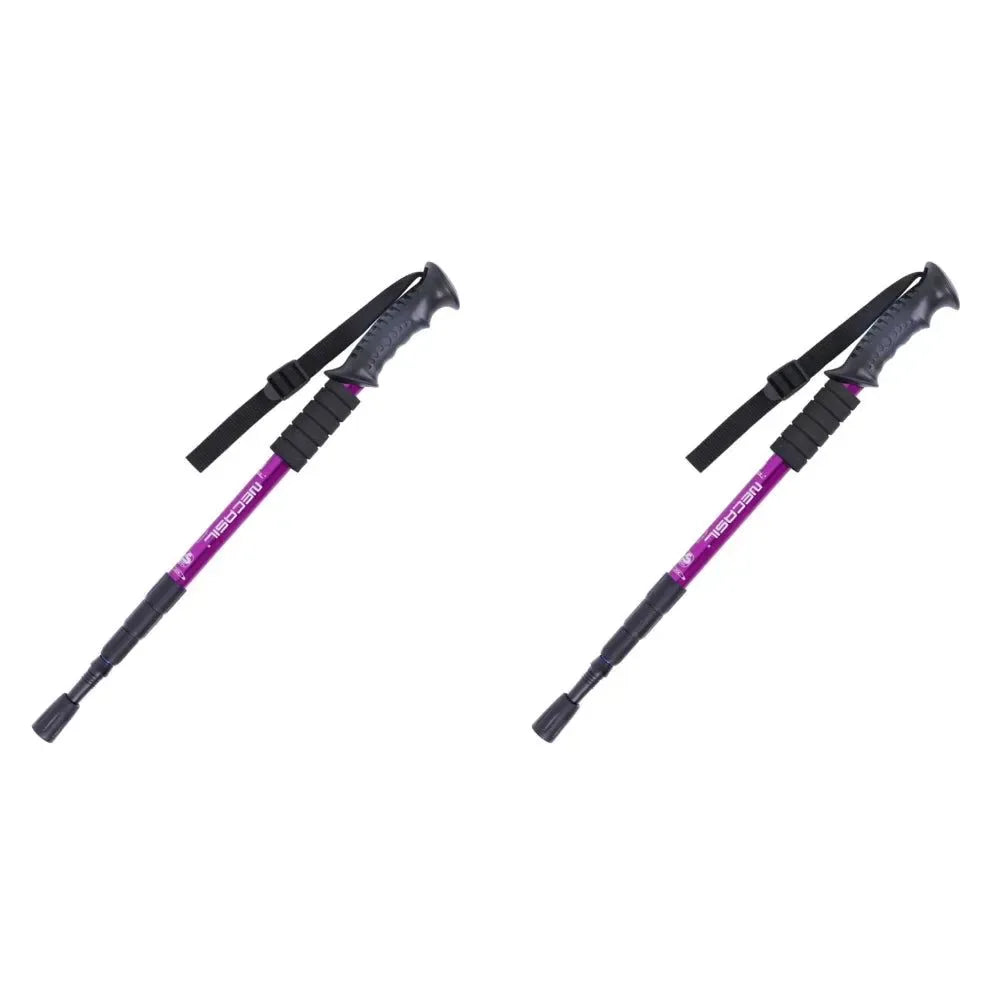 1/2Pcs Light Aluminum Alloy Folding Walking Sticks - High-Quality 4-Section Telescopic Trekking Poles for Hiking and Climbing - Trekker Essentials