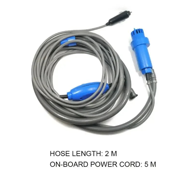 12V Portable Camping Shower Pump Kit - Outdoor Shower for Car Washing, Plant Watering, and Travel - Trekker Essentials