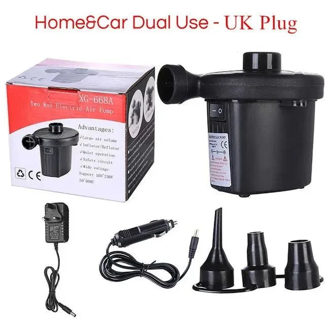 12V Portable Electric Air Pump – Inflator for Home, Boat, Mattress, and Pool - Trekker Essentials