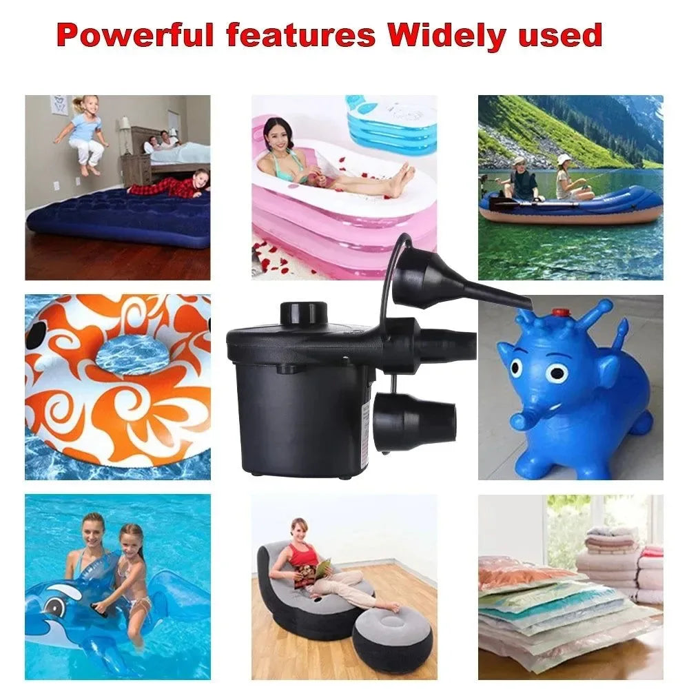 12V Portable Electric Air Pump – Inflator for Home, Boat, Mattress, and Pool - Trekker Essentials