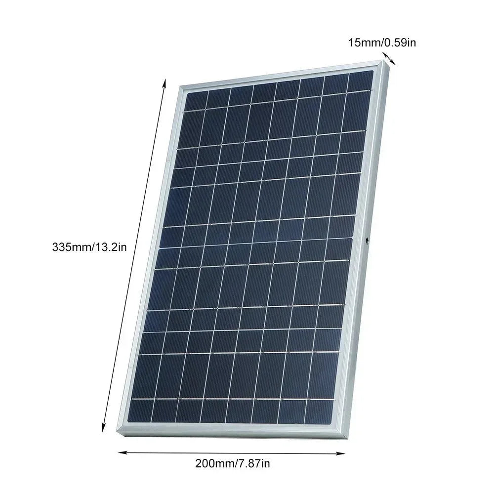 12V Solar Panel Kit with Alligator Clip - Portable Waterproof Solar Charger for Camping and Travel - Trekker Essentials