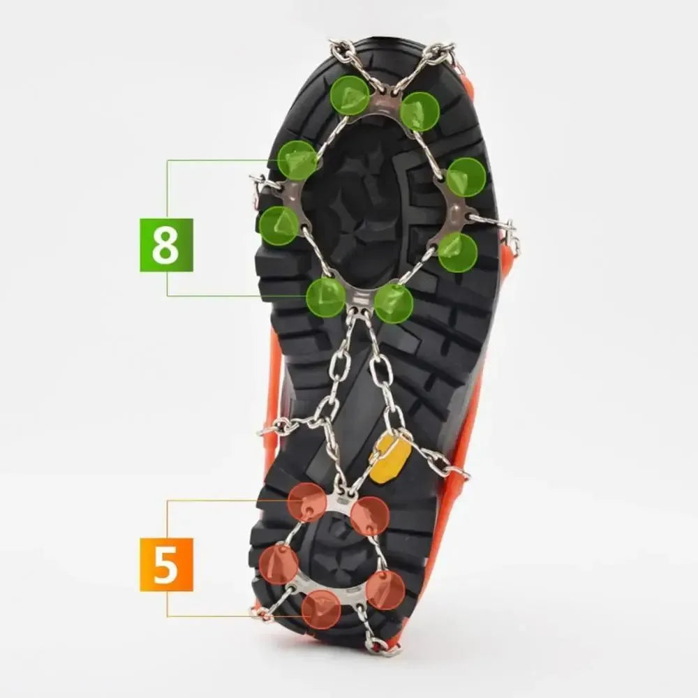 13 Teeth Climbing Crampons – Non-Slip Ice Grips for Winter Hiking and Fishing - Trekker Essentials