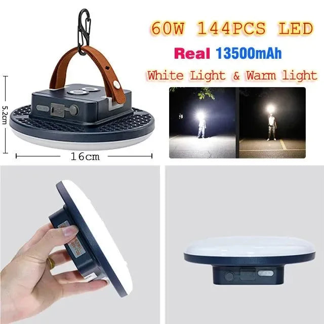 13500mAh 60W Rechargeable LED Camping Lantern with Magnet - Strong Light Portable Flashlight for Outdoor and Work - Trekker Essentials