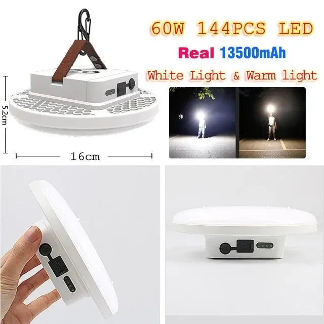 13500mAh 60W Rechargeable LED Camping Lantern with Magnet - Strong Light Portable Flashlight for Outdoor and Work - Trekker Essentials