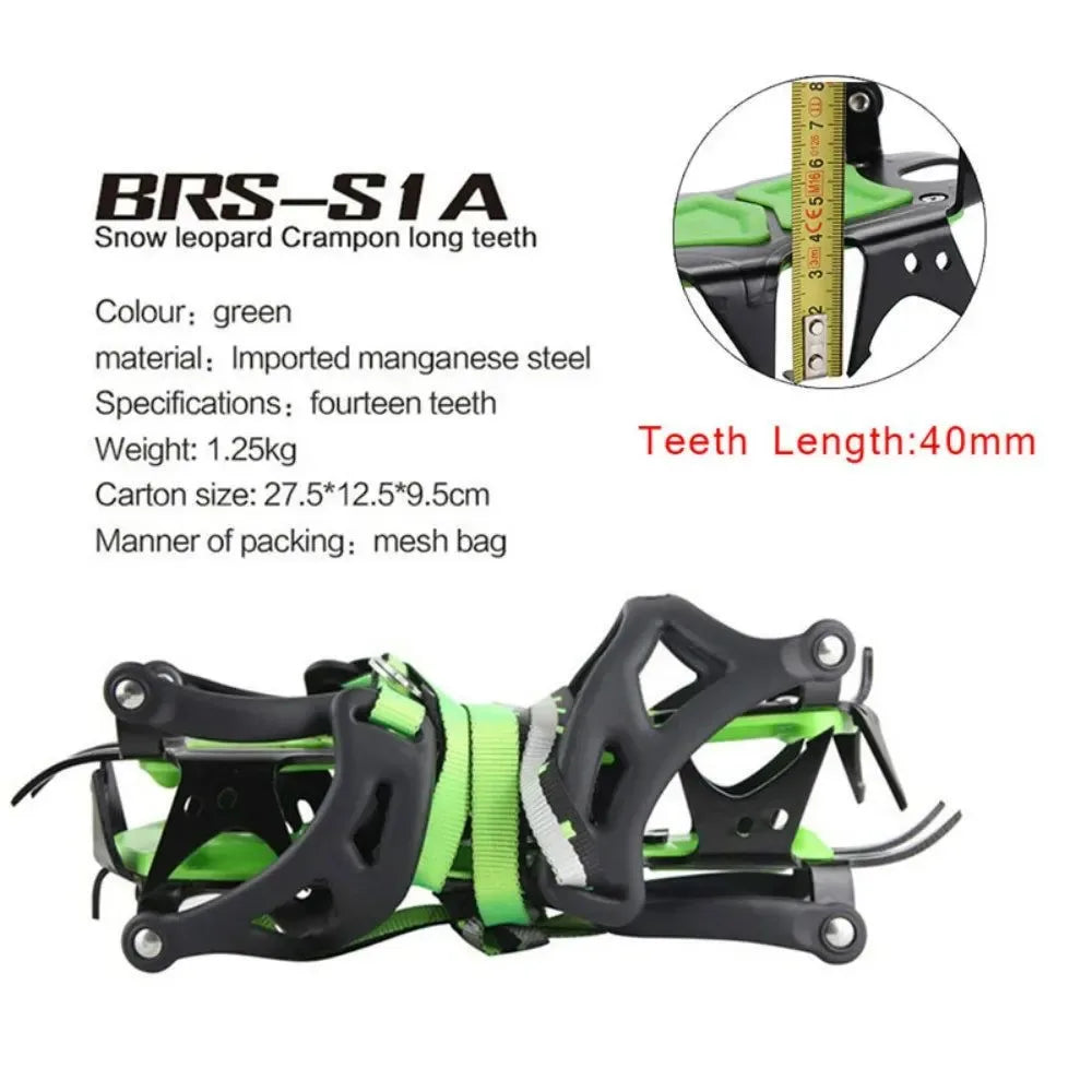 14-Tooth Steel Ice Crampons – Non-Slip Snow Grippers for Skiing, Hiking & Climbing - Trekker Essentials