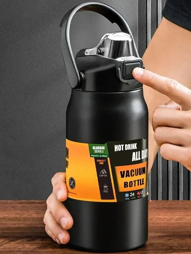 1500ml Stainless Steel Thermal Tumbler | Vacuum Insulated Travel Mug with Straw for Hot & Cold Drinks - Trekker Essentials