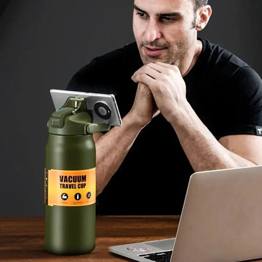 1500ml Stainless Steel Thermal Tumbler | Vacuum Insulated Travel Mug with Straw for Hot & Cold Drinks - Trekker Essentials