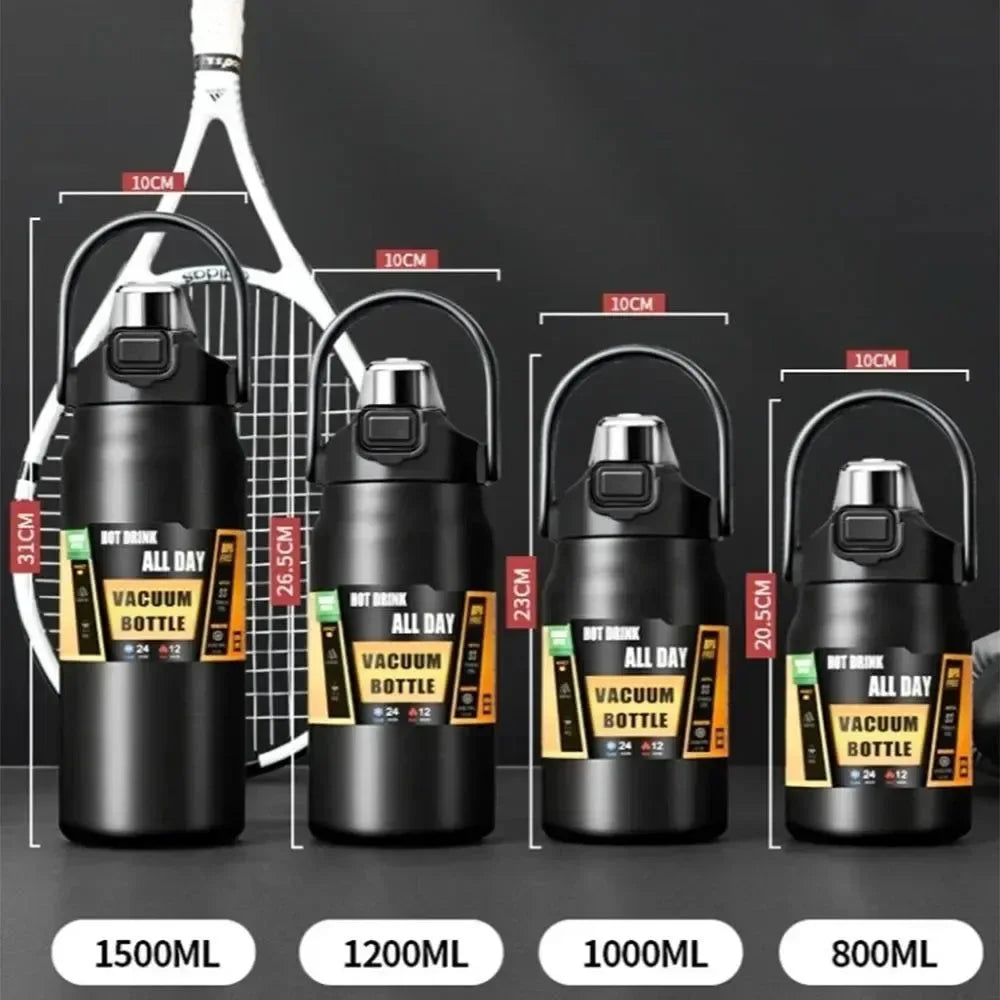 1500ml Stainless Steel Thermal Tumbler | Vacuum Insulated Travel Mug with Straw for Hot & Cold Drinks - Trekker Essentials