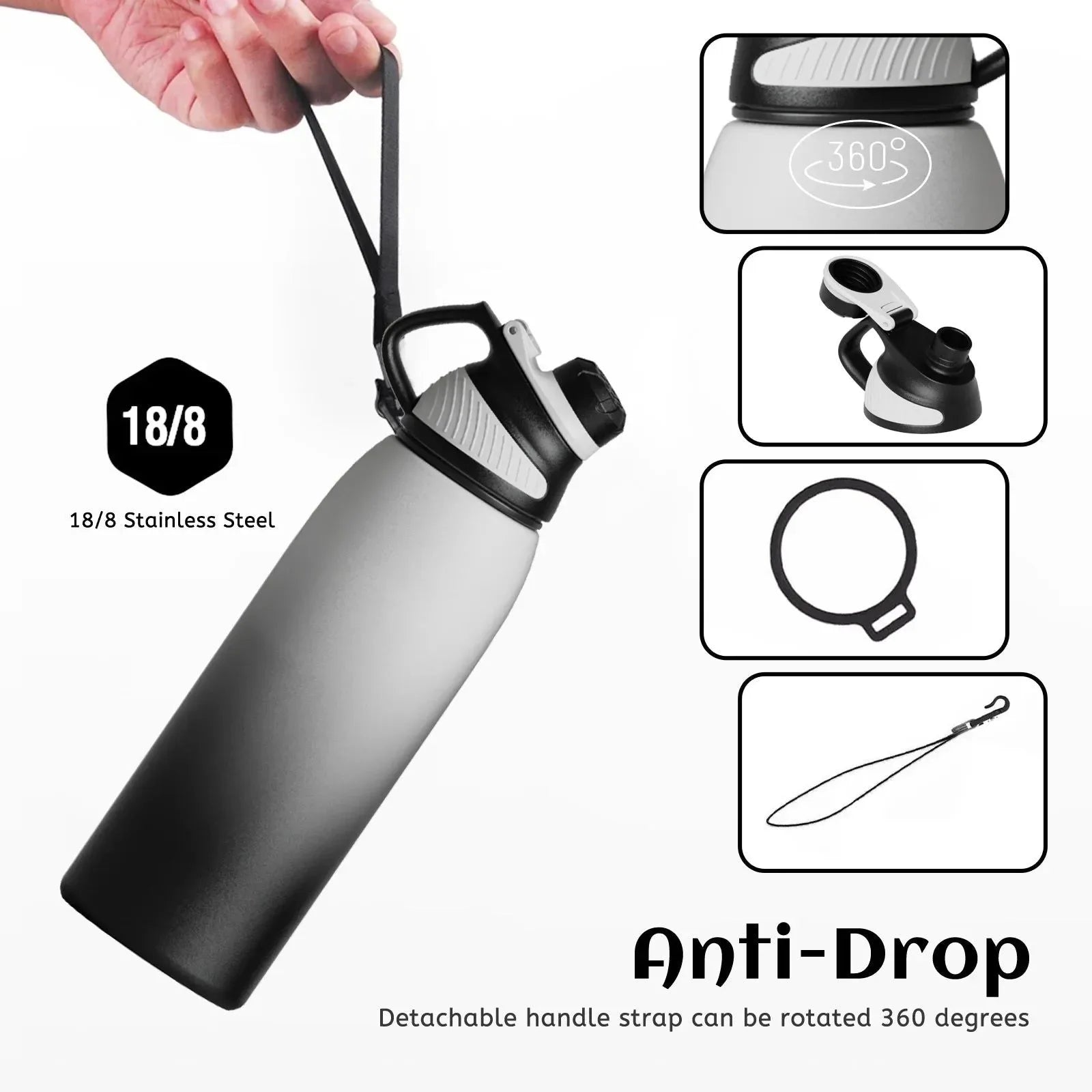 1500ml Stainless Steel Vacuum Flask | Magnetic Lid Insulated Water Bottle for Sports & Outdoor Use - Trekker Essentials