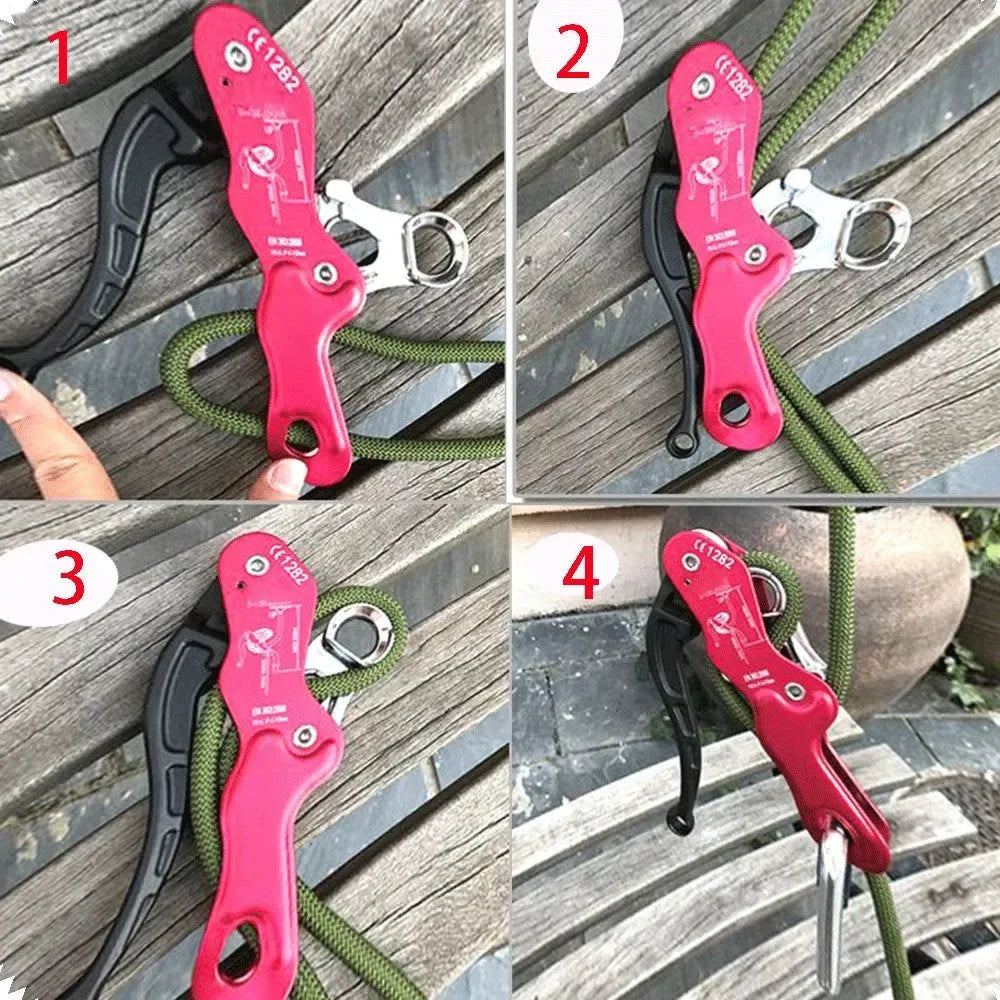 150kg/330lb Climbing Ascender & Descender Belay Device for 10-12mm Rope - Rescue & Arborist Gear - Trekker Essentials