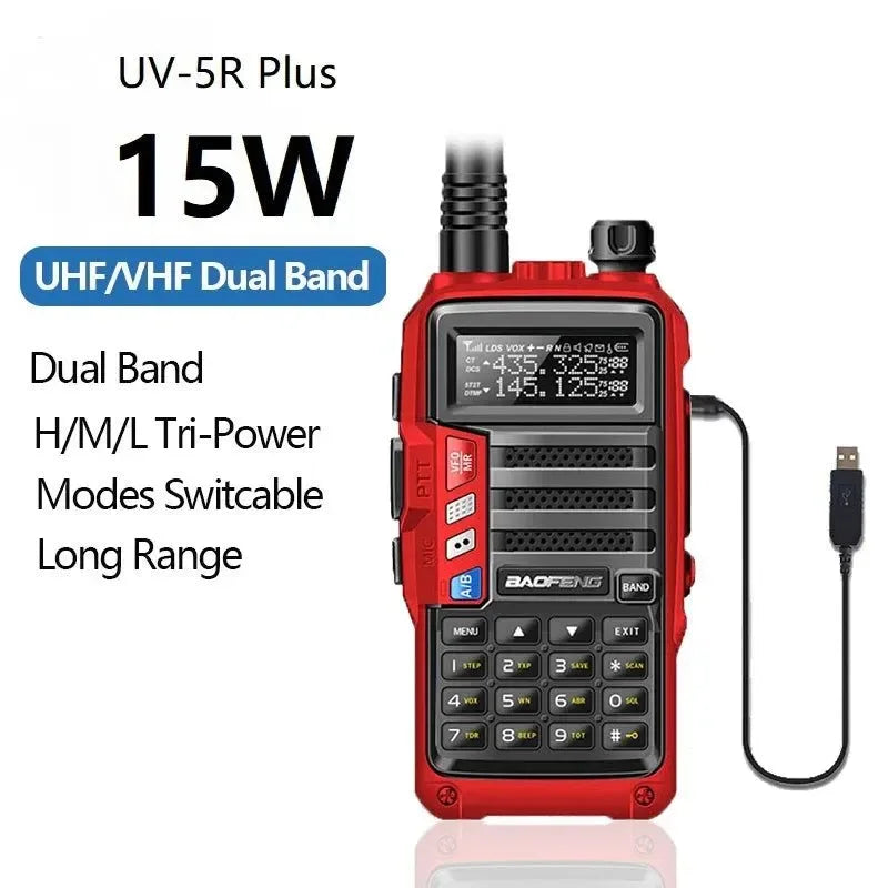15W UV-5R Plus UHF/VHF Tri-Power Walkie Talkie - Trekker Essentials