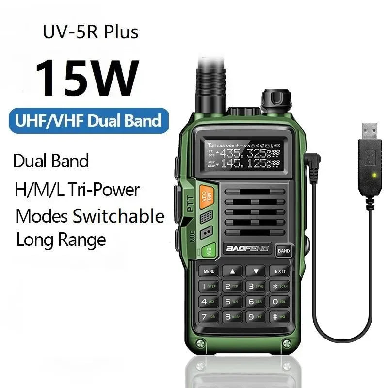 15W UV-5R Plus UHF/VHF Tri-Power Walkie Talkie - Trekker Essentials