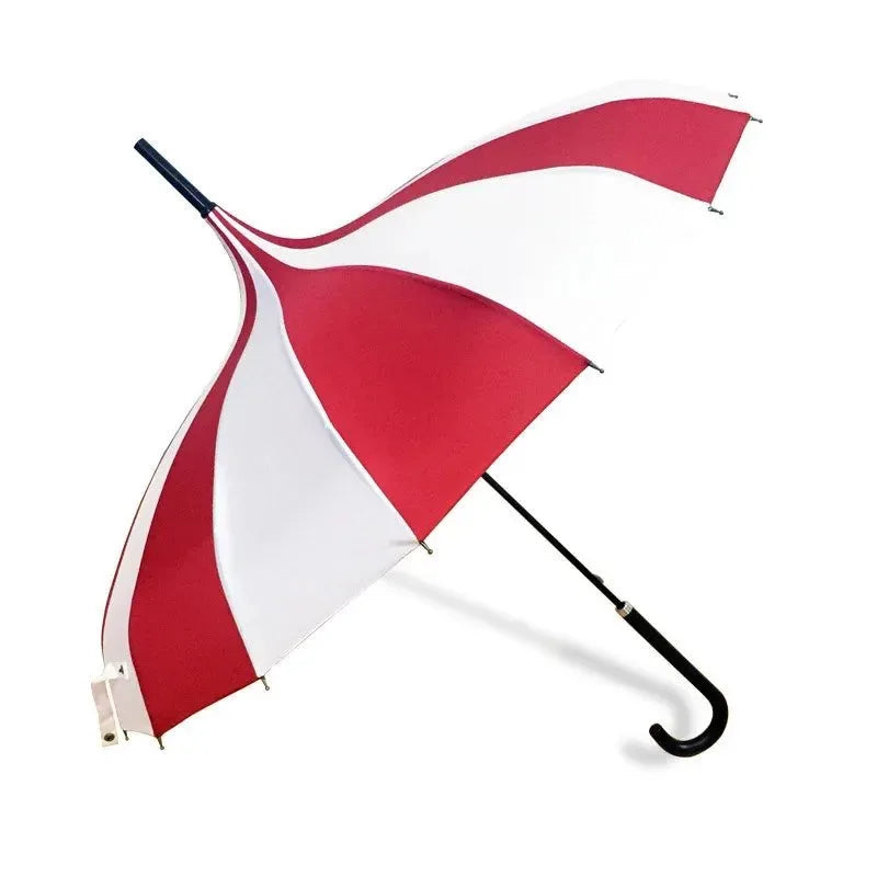 16K Strong Windproof Long Handle Umbrella – Quality Tower Pagoda Rain Umbrella for Men and Women - Trekker Essentials